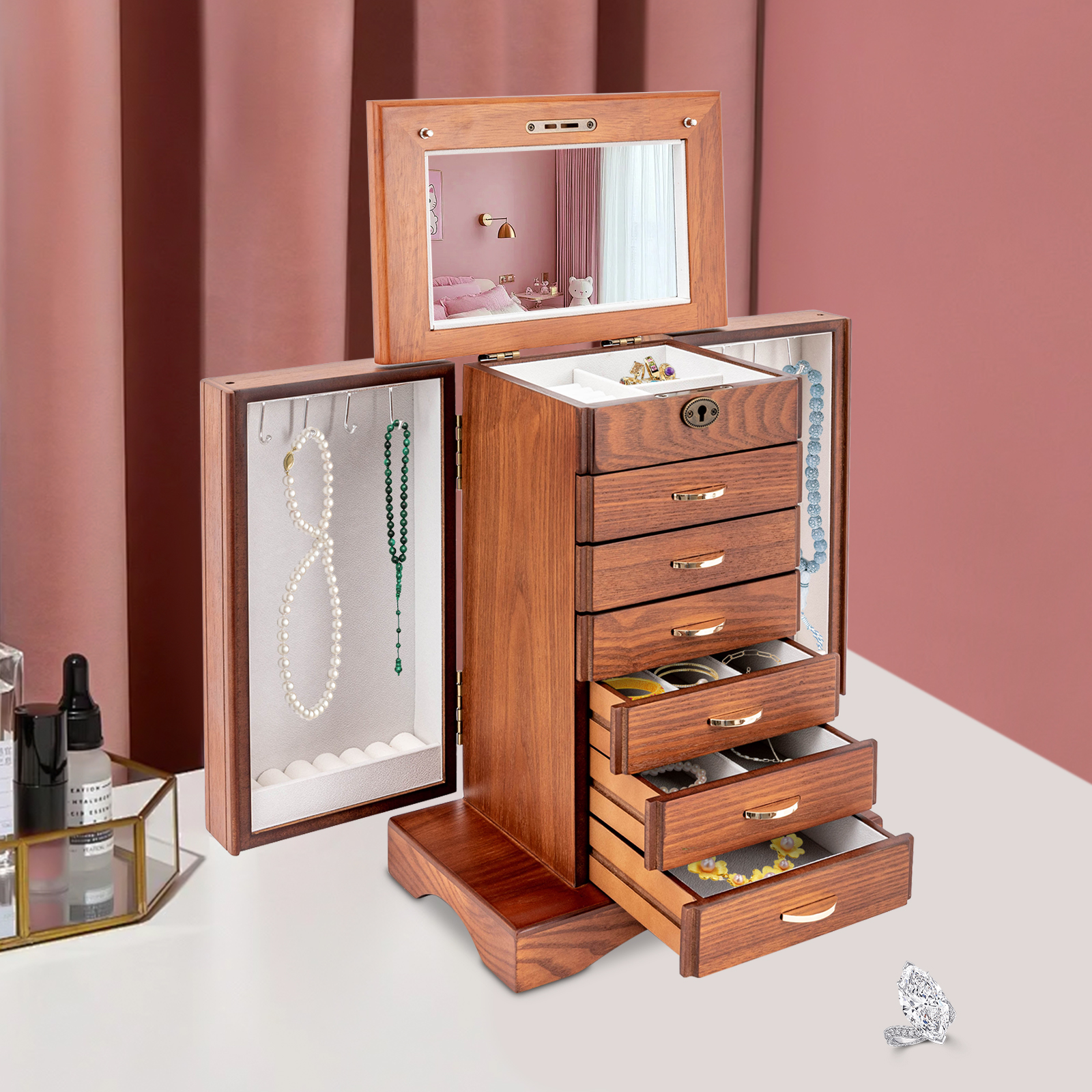 Jewelry Stores With Watches - 7 Layers Large Jewelry Box with