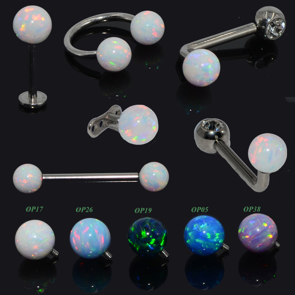 Christina Jewelry & Watches Marguerite Ørestik Forgyldt Sølv - 1PC G23 Titanium Opal Ear Tragues