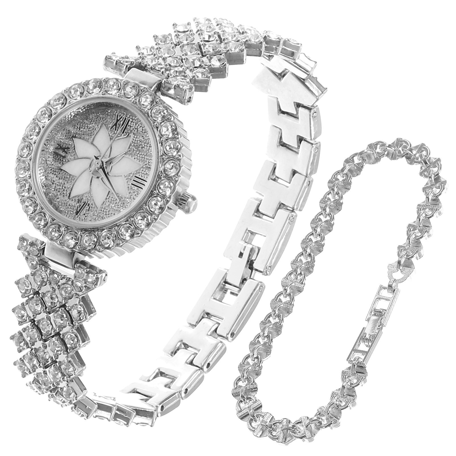 Luxury Time Watches Jewelry Gold - Rhinestone Inlaid Wristwatch Female Quartz Watch