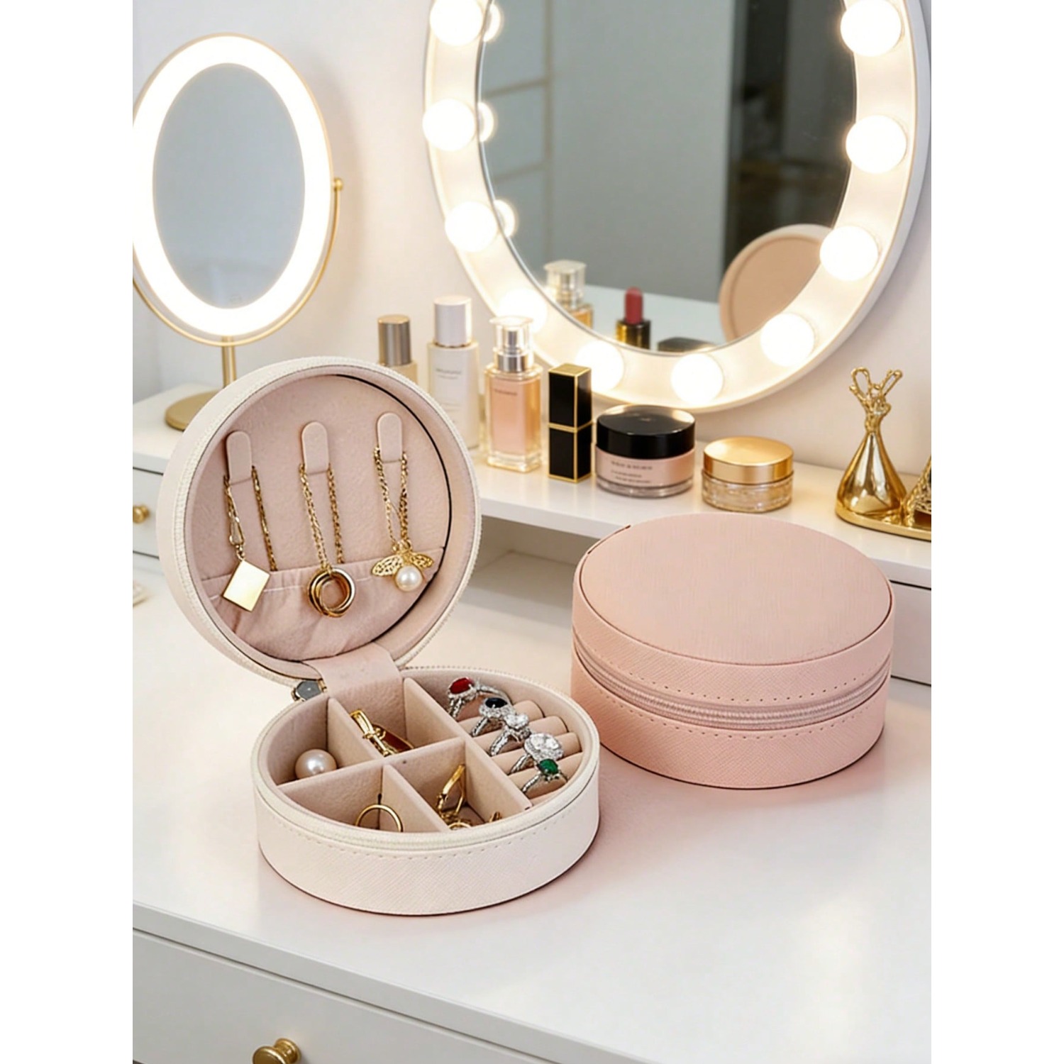 Jewelry Stores With Watches - Circular Jewelry Box, Portable Mini Travel