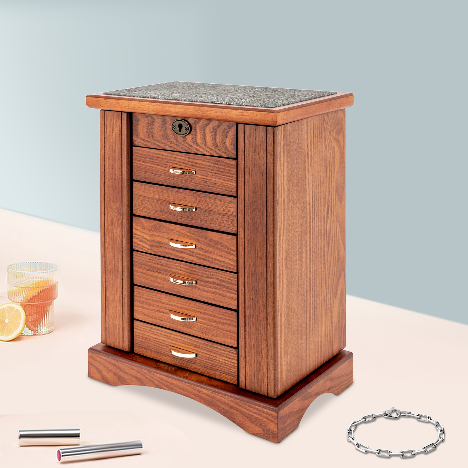 7 Layers Large Jewelry Box wit - Jewelry Stores With Watches 评论和价格