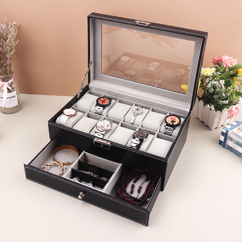 12 Grids Watch Box PU Leather  - Best Jewelry Watches 评论和价格