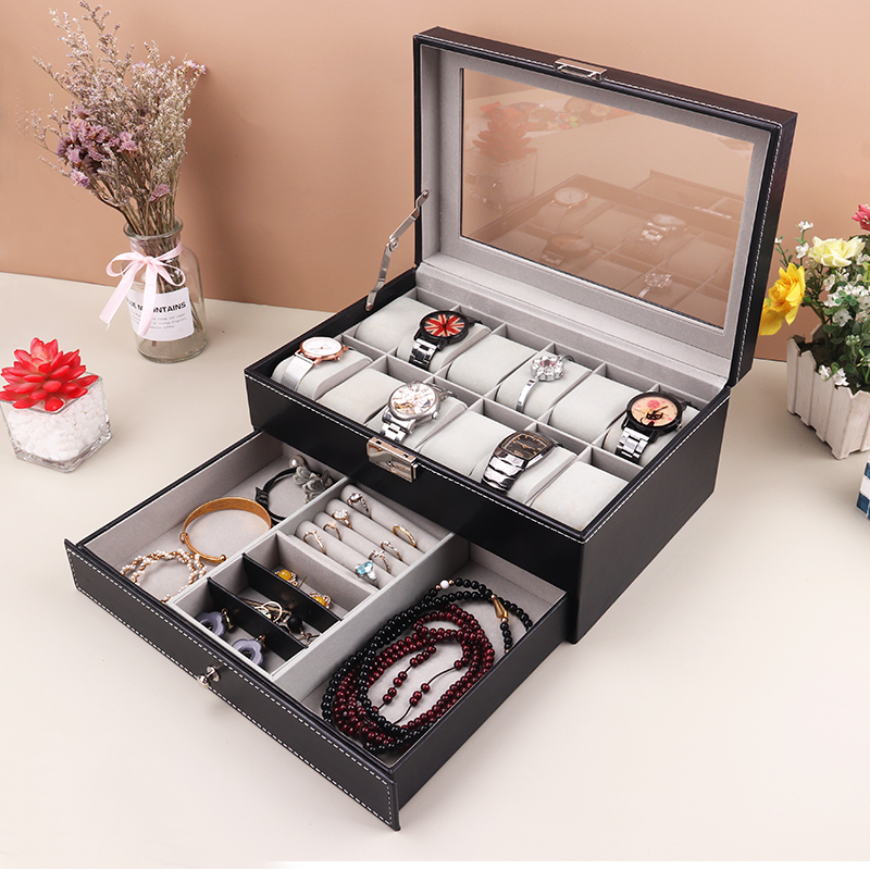 12 Grids Watch Box PU Leather  - Best Jewelry Watches 评论和价格