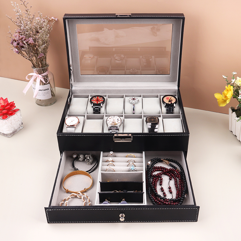 12 Grids Watch Box PU Leather  - Best Jewelry Watches 评论和价格
