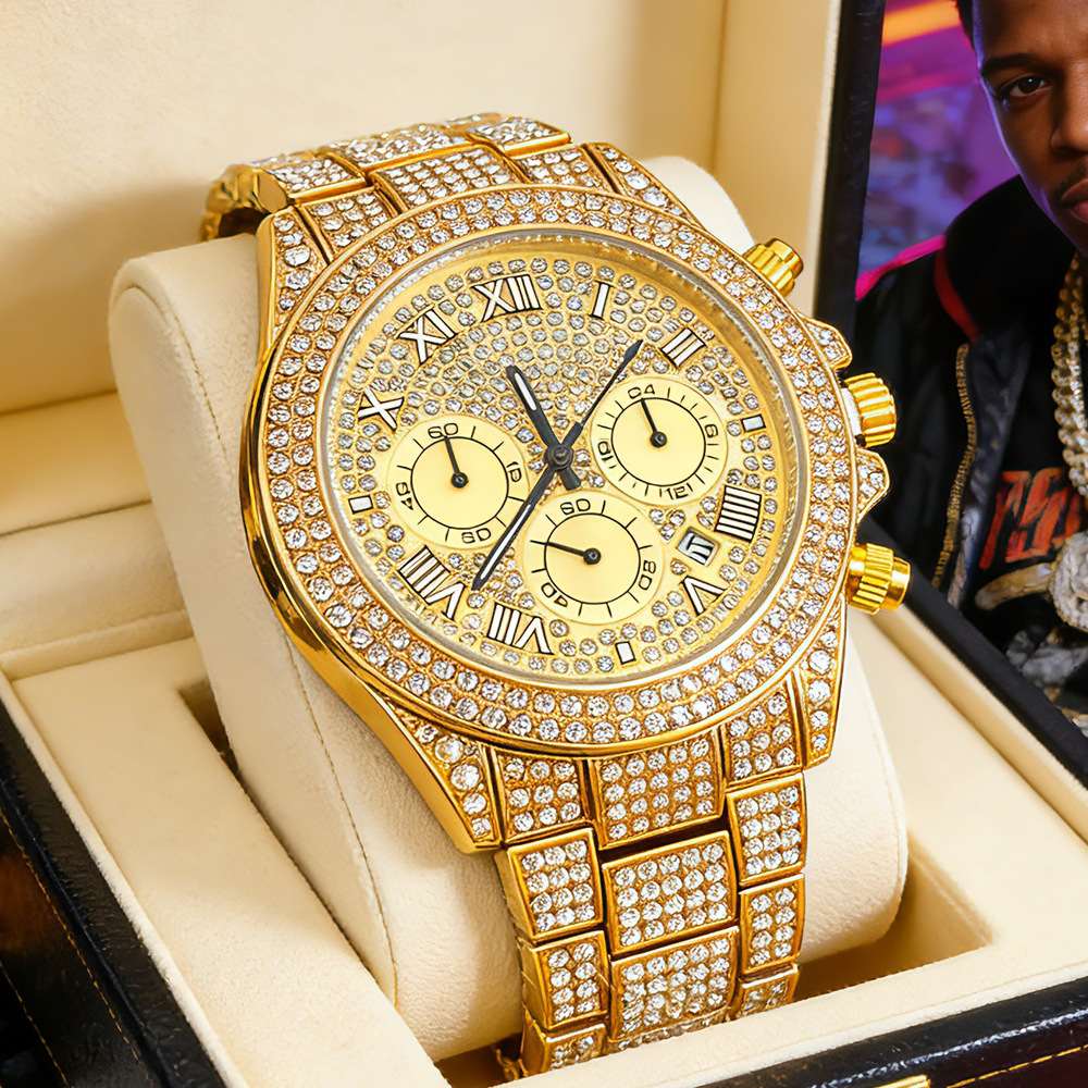 NO Logo Silver Gold Full Diamo - Jewelry Watches Brands 评论和价格