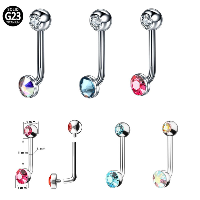 1PC F136 Titanium 14G CZ Gem P - Christina Jewelry & Watches Marguerite Ørestik Forgyldt Sølv 评论和价格