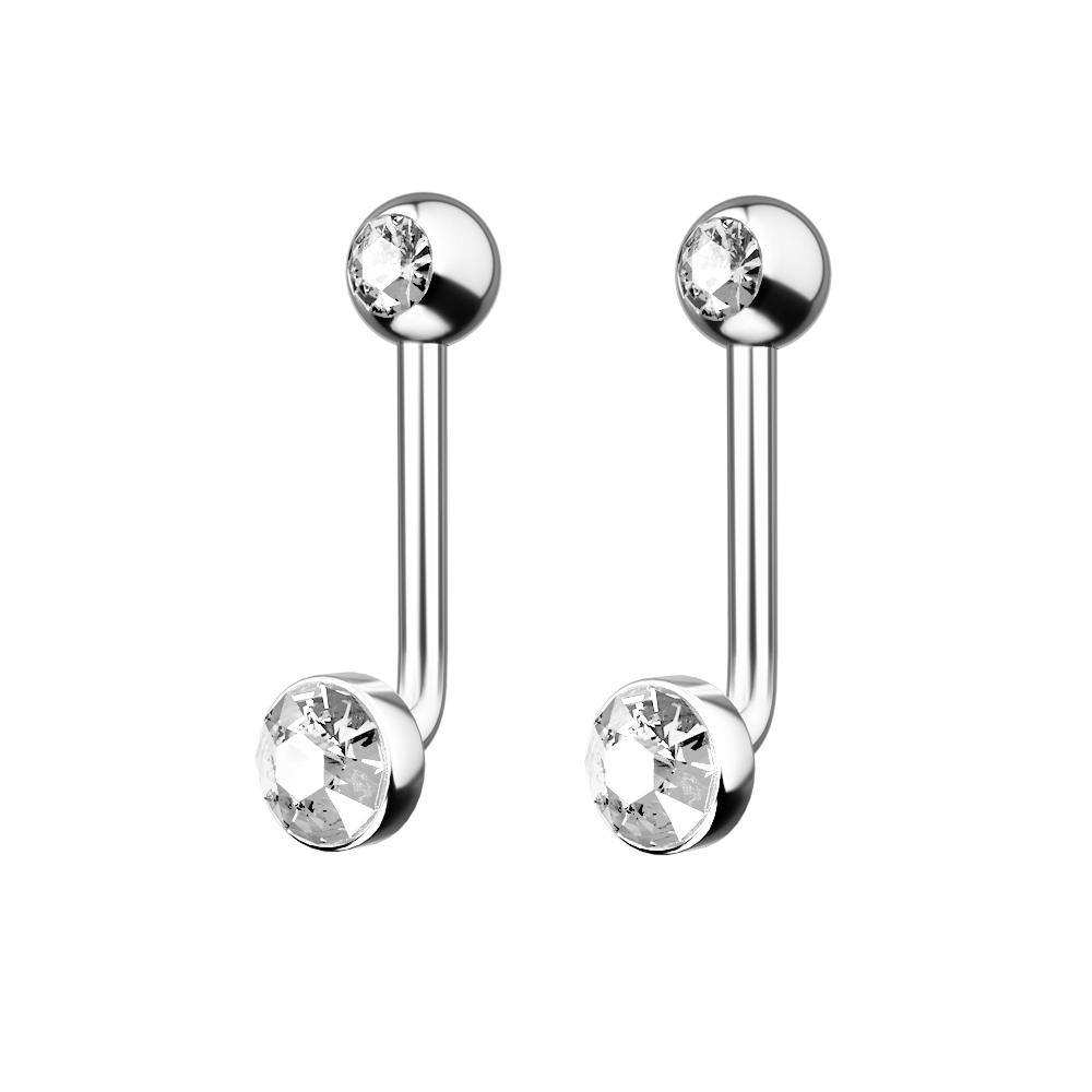 1PC F136 Titanium 14G CZ Gem P - Christina Jewelry & Watches Marguerite Ørestik Forgyldt Sølv 评论和价格