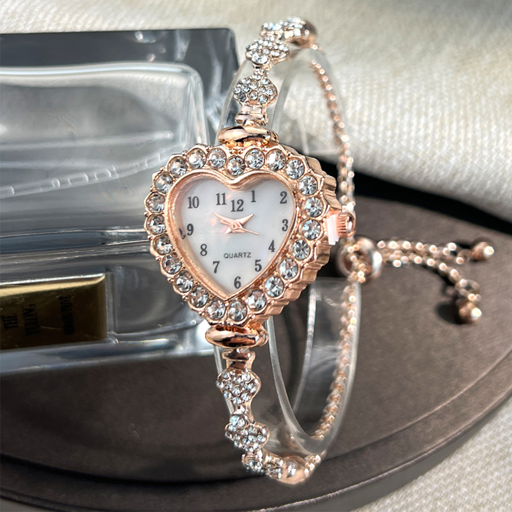 New Fashion Heart-shaped Ribbo - Jewelry Diamond Watches 评论和价格