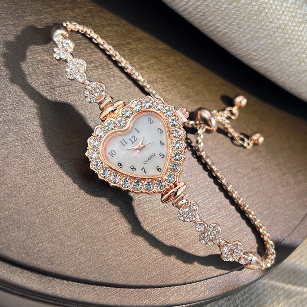 New Fashion Heart-shaped Ribbo - Jewelry Diamond Watches 评论和价格