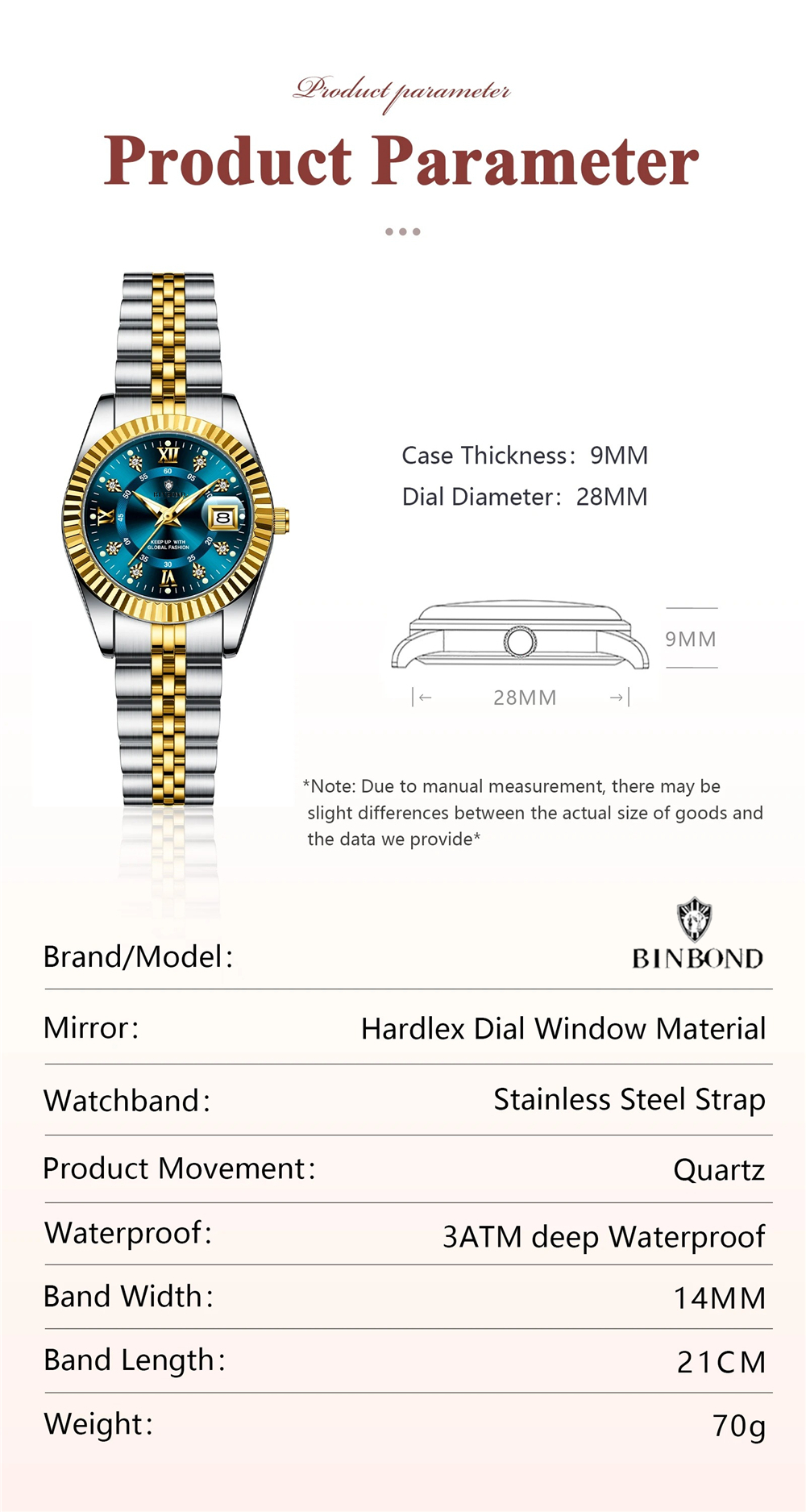 28MM Fashion Quartz Wristwatch - Jewelry Diamond Watches 评论和价格