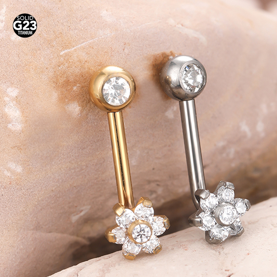 1Pc G23 Titanium Crystal Flowe - Christina Jewelry & Watches Marguerite Ørestik Forgyldt Sølv 评论和价格