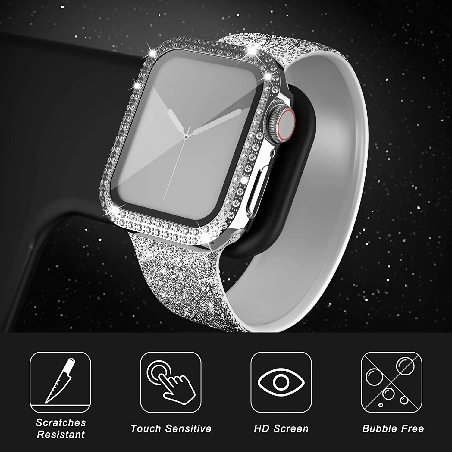 Glass+Diamond Cover For Apple  - Jewelry Smart Watches 评论和价格
