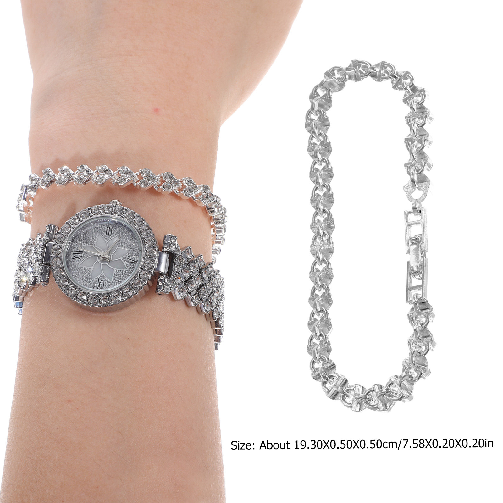 Rhinestone Inlaid Wristwatch F - Luxury Time Watches Jewelry Gold 评论和价格