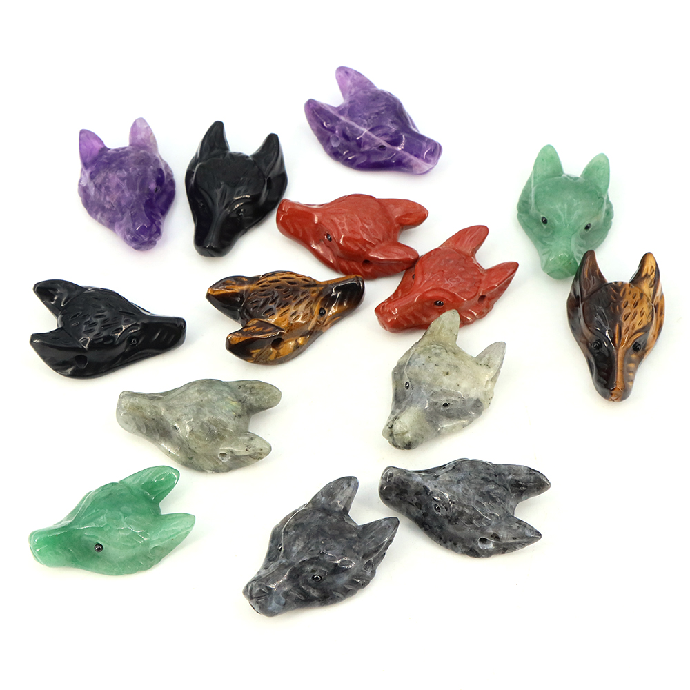 40mm Wolf Head Stone Pendant N - Wolf Jewelry & Watches Tampa 评论和价格