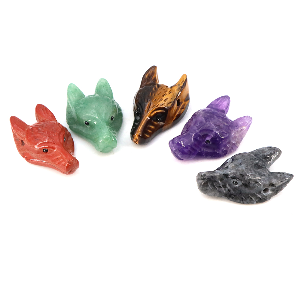 40mm Wolf Head Stone Pendant N - Wolf Jewelry & Watches Tampa 评论和价格