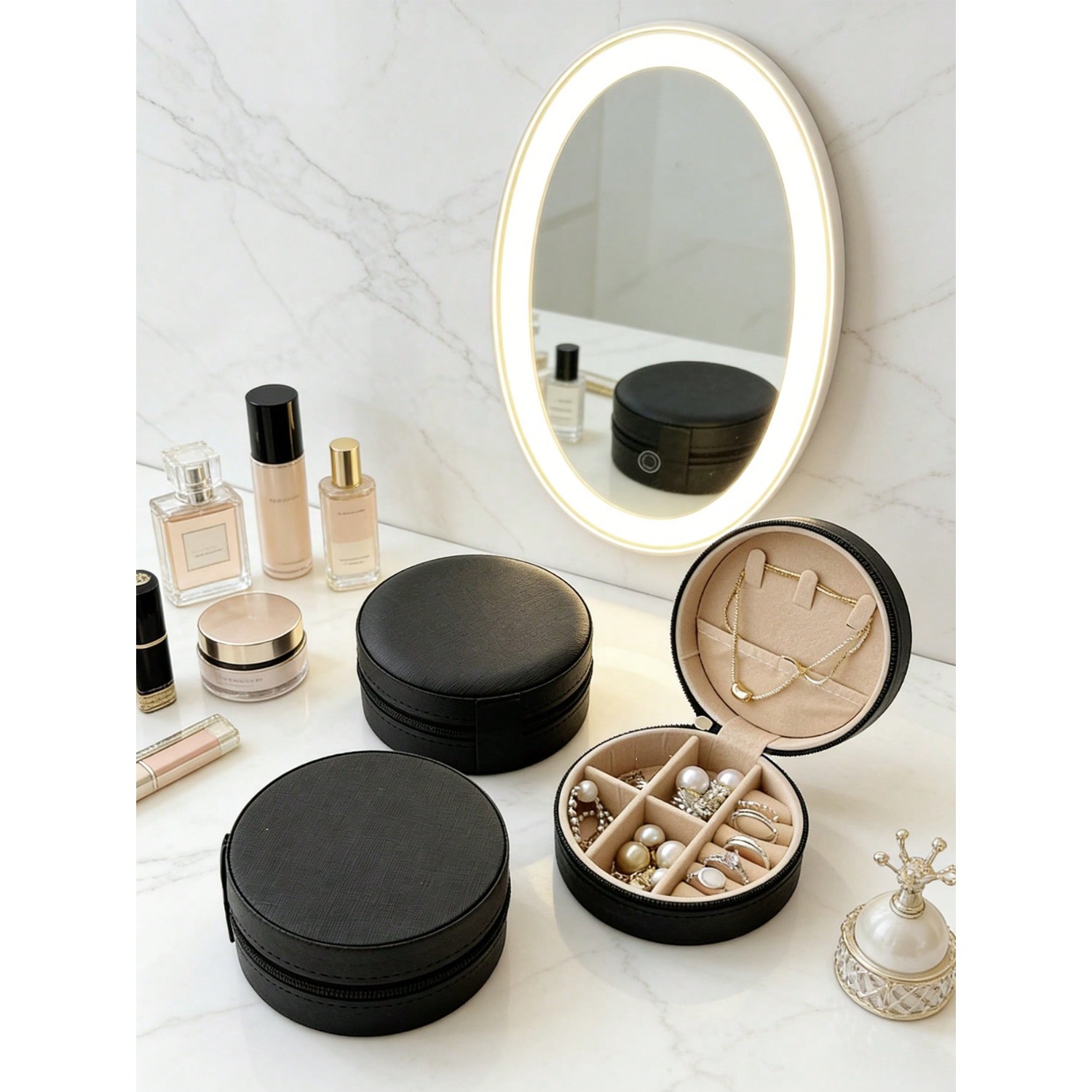 Circular Jewelry Box, Portable - Jewelry Stores With Watches 评论和价格