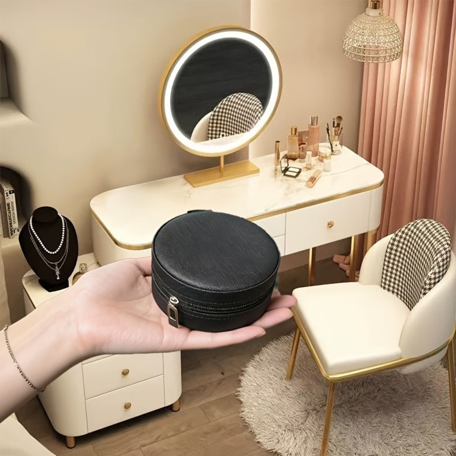Circular Jewelry Box, Portable - Jewelry Stores With Watches 评论和价格