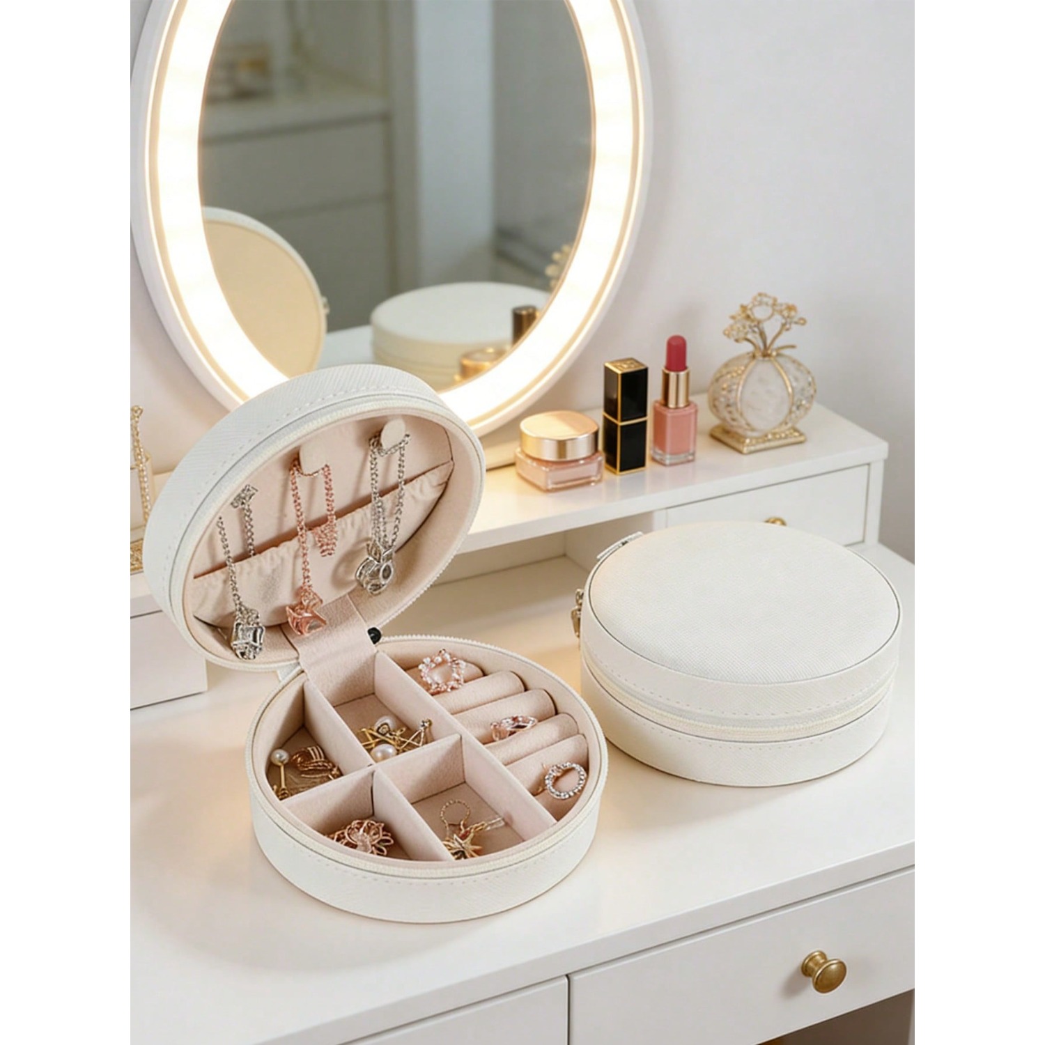 Circular Jewelry Box, Portable - Jewelry Stores With Watches 评论和价格