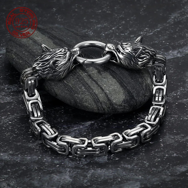 S925 Sterling Silver Double Wo - Wolf Jewelry & Watches Tampa 评论和价格