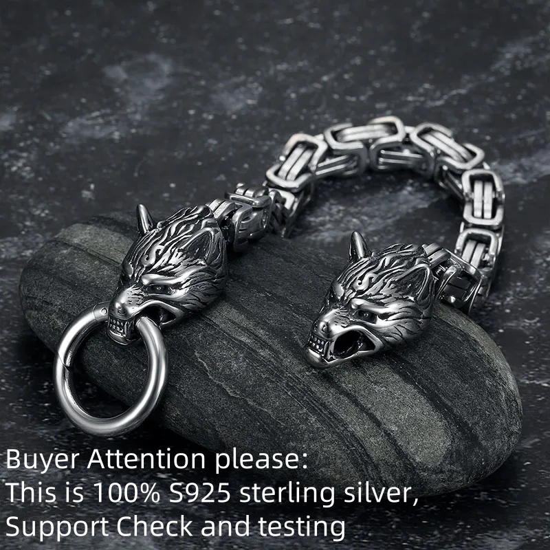 S925 Sterling Silver Double Wo - Wolf Jewelry & Watches Tampa 评论和价格
