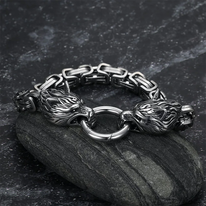 S925 Sterling Silver Double Wo - Wolf Jewelry & Watches Tampa 评论和价格