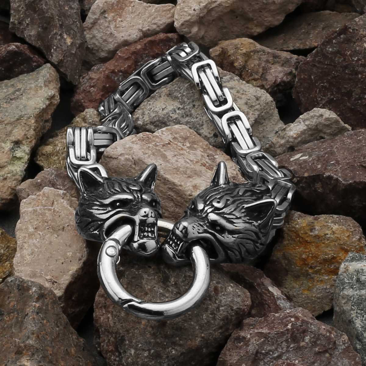 S925 Sterling Silver Double Wo - Wolf Jewelry & Watches Tampa 评论和价格