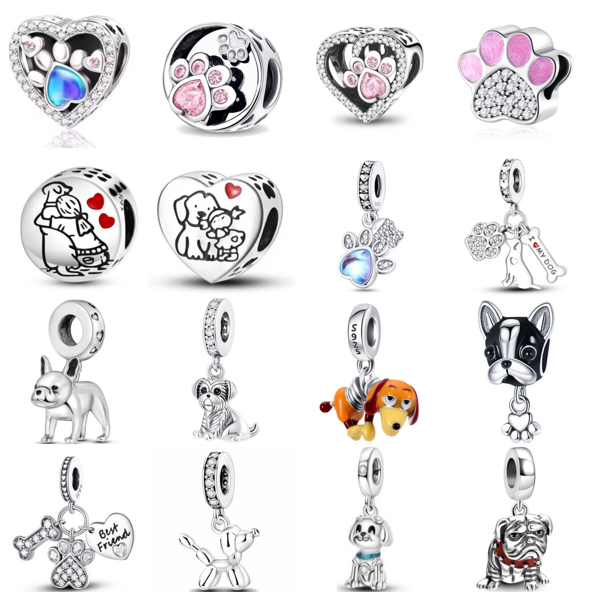 Shiny Zircon Puppy Wolf Charms - Wolf Jewelry & Watches Tampa 评论和价格