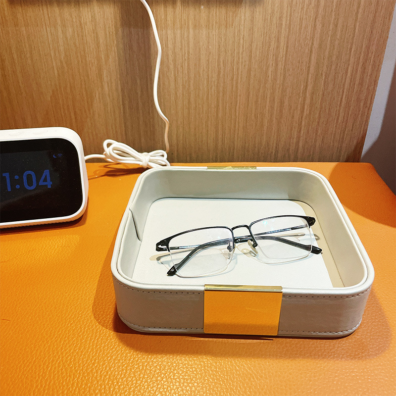 Leather Desk Tray Desktop Stor - Jewelry Stores With Watches 评论和价格