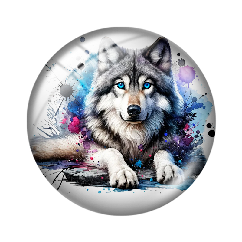 Watercolor Wolf 10pcs 12mm/16m - Wolf Jewelry & Watches Tampa 评论和价格