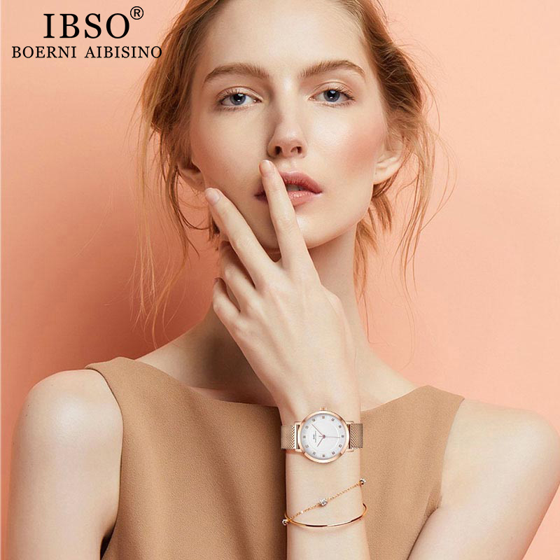 IBSO Brand Women Rose Gold Wat - Jewelry Watches Brands 评论和价格